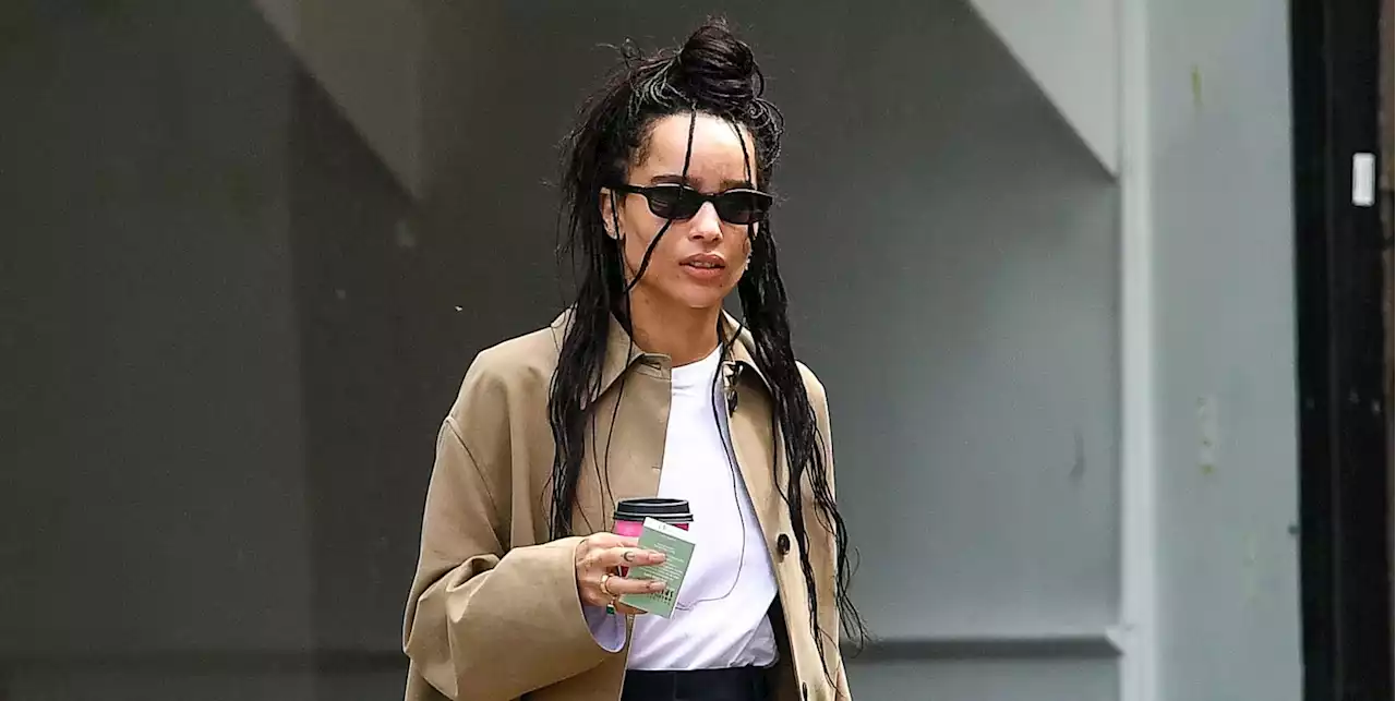 Zoë Kravitz Pairs the Perfect Pair of Pleated Trousers with Controversial Footwear