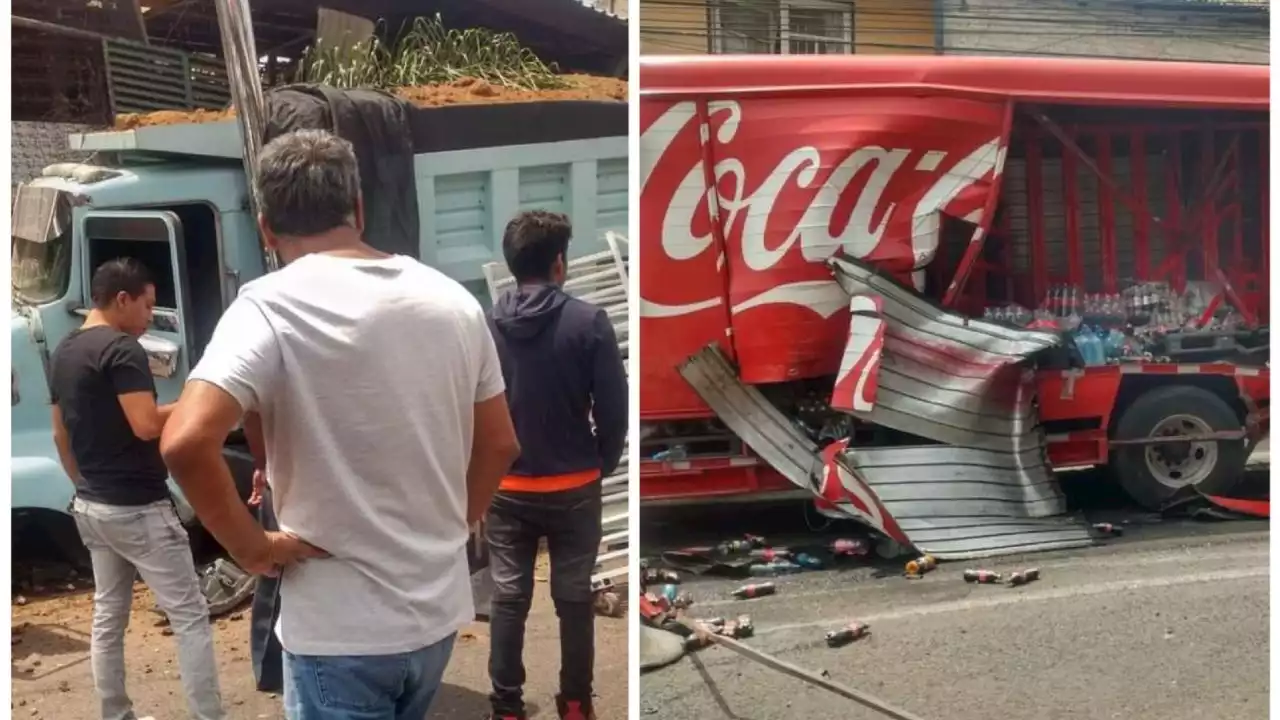 Se quedan sin Coca Cola de vidrio en Huixquilucan; camión se queda sin frenos y choca