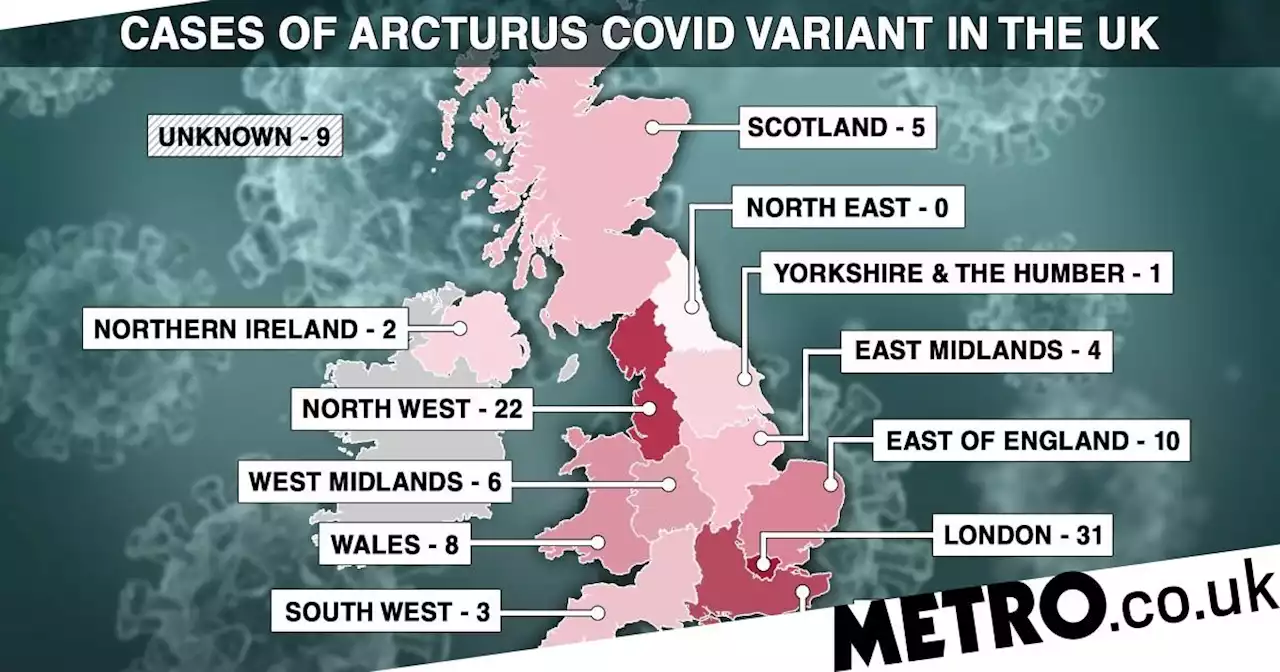 Map shows where latest Covid Arcturus cases are located in the UK