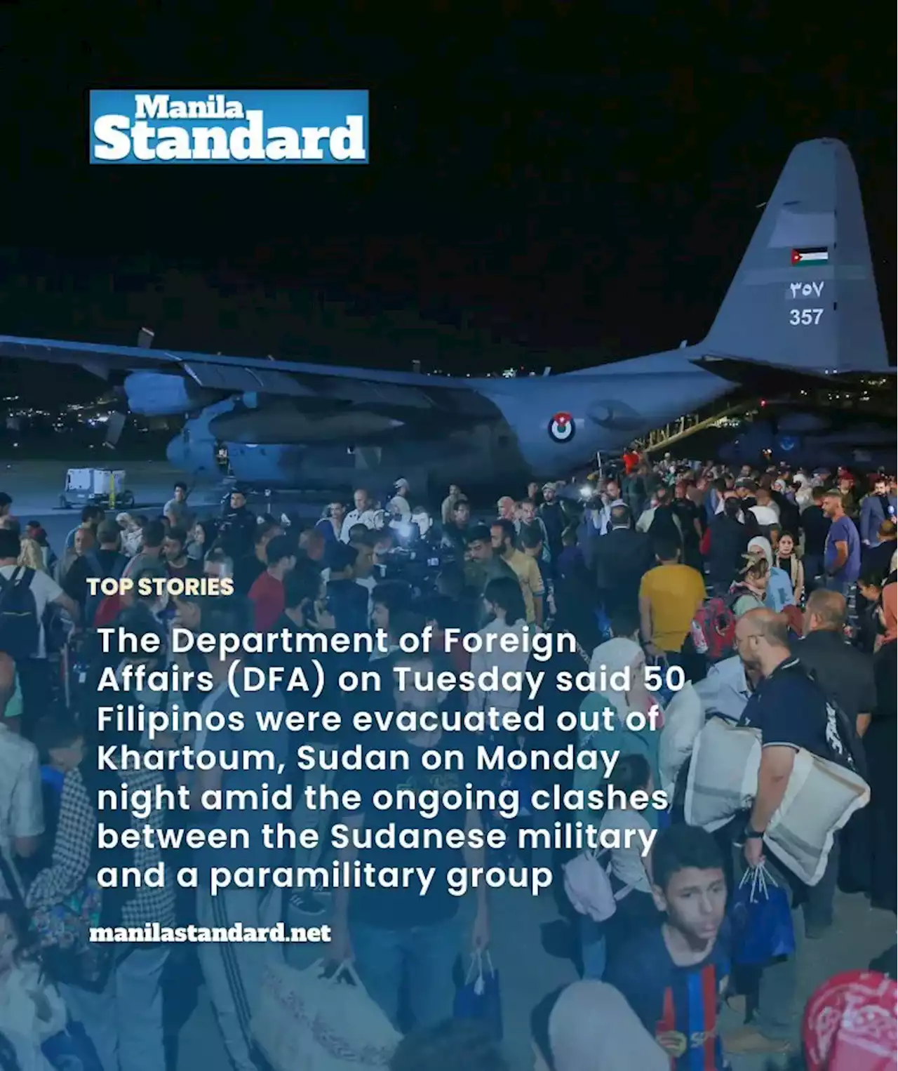 DFA: 50 Pinoys in Sudan evac’d, ceasefire helps