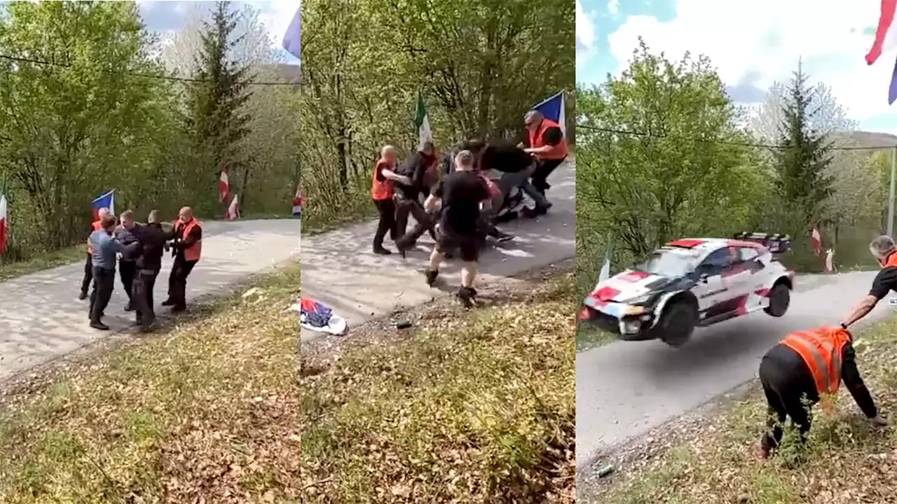 Watch a Flying Rally Car Break Up Croatian Fist Fight