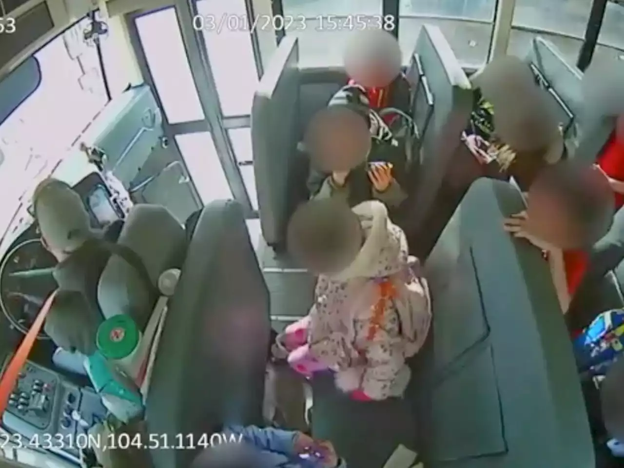 CAUGHT ON CAMERA: Young kids thrown into seats as Colorado school bus driver slams brakes