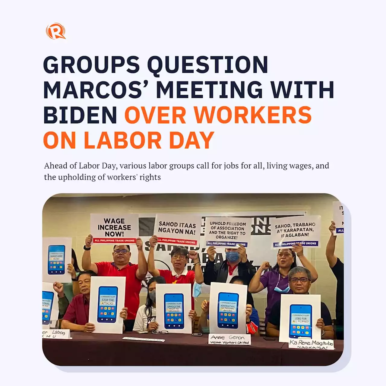 Groups question Marcos' meeting with Biden over workers on Labor Day