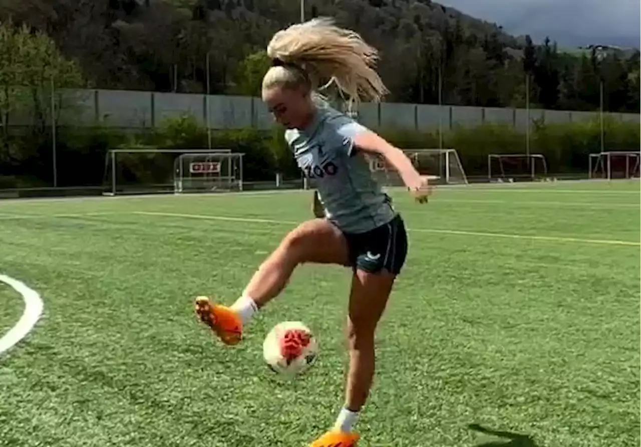 Villa star Alisha Lehmann shows off silky skills and Brazil legend is impressed