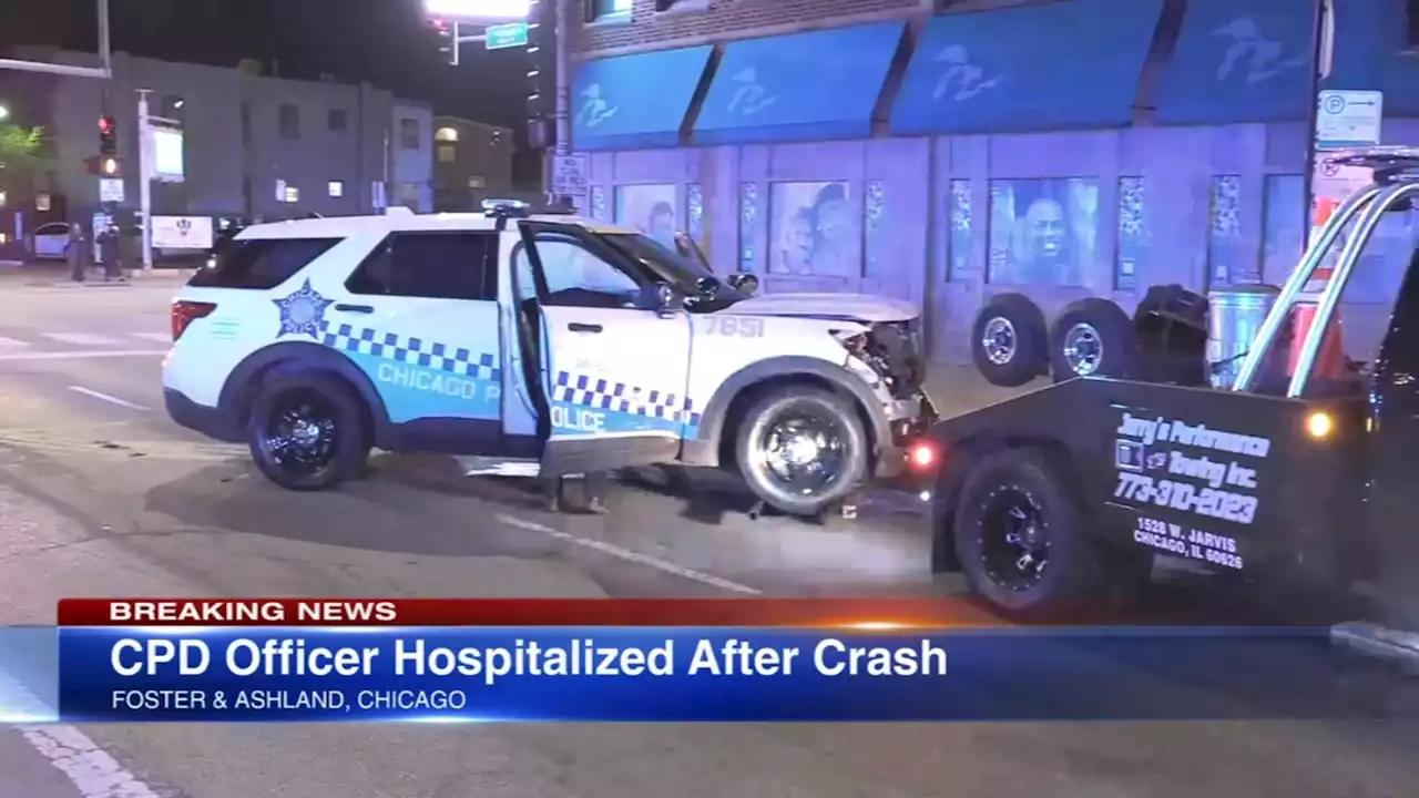 CPD officer injured in squad car crash on Ashland in Andersonville