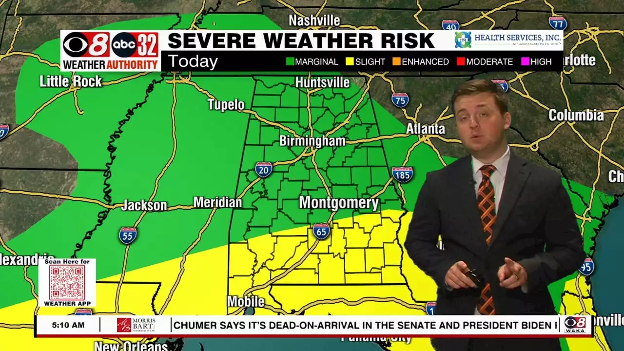 Strong to Severe Storms Possible Today - WAKA 8