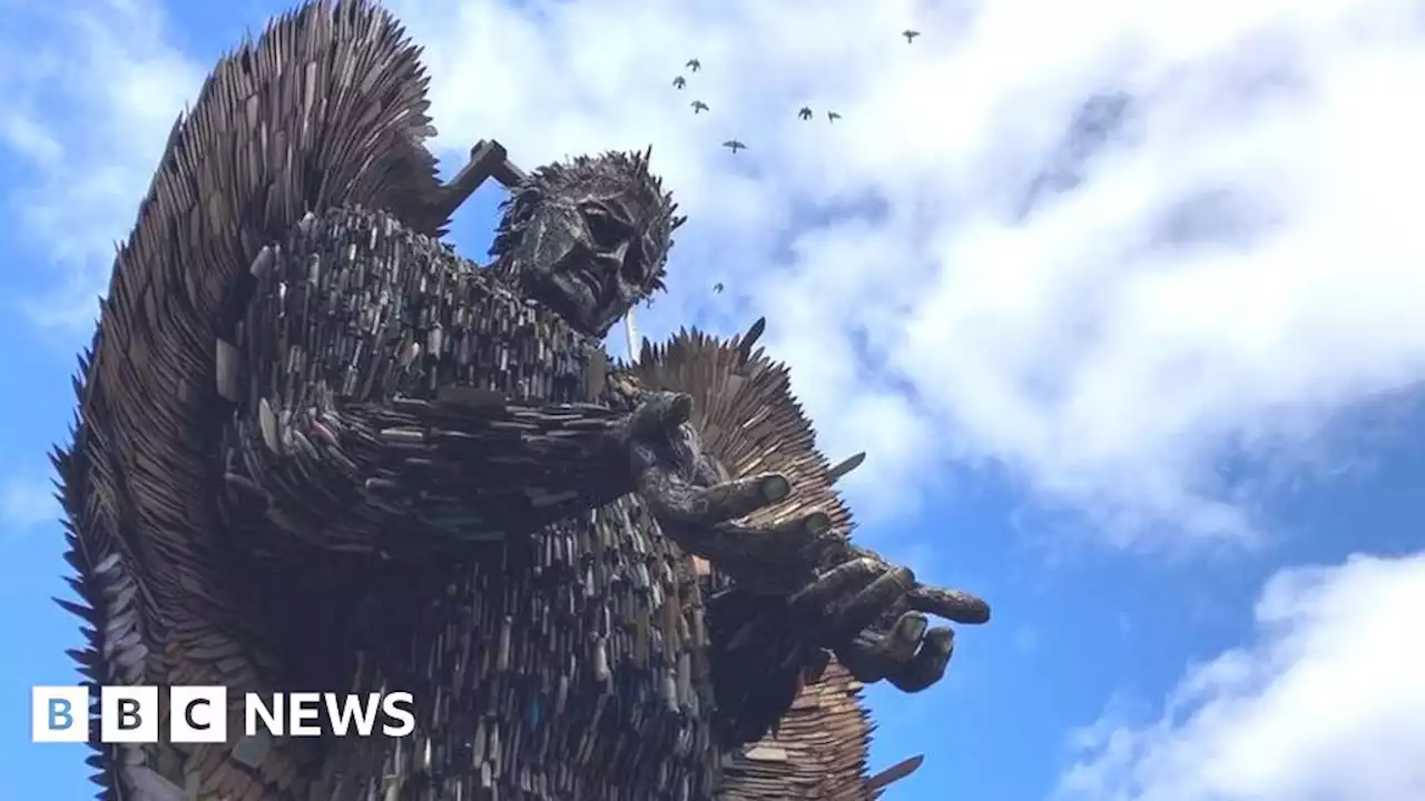 Knife Angel memorial service as sculpture leaves Bradford