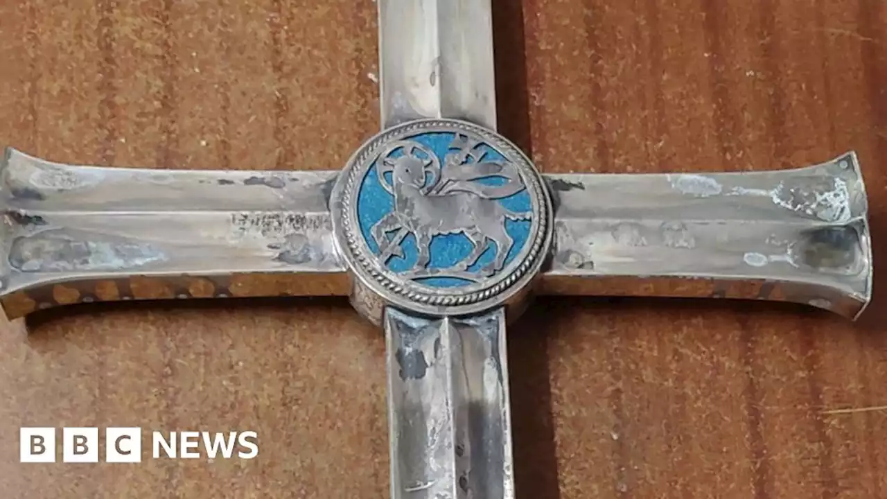 Silver church cross 'caked' in bleach after failed theft