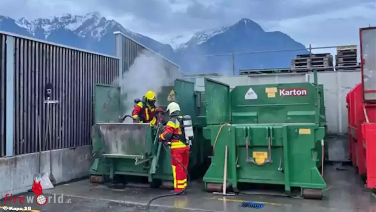 Schweiz: Ein Verletzter bei Brand einer Abfallmulde in Sevelen