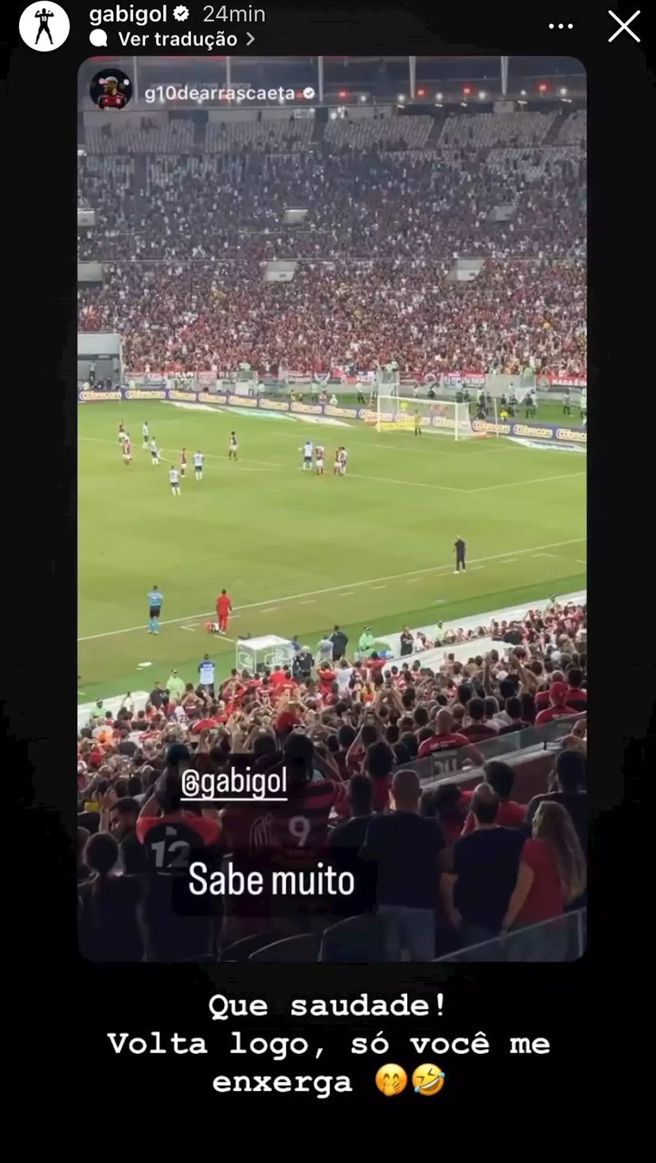 Após goleada do Flamengo com show de Pedro, Gabigol brinca com Arrascaeta: 'Só você me enxerga'