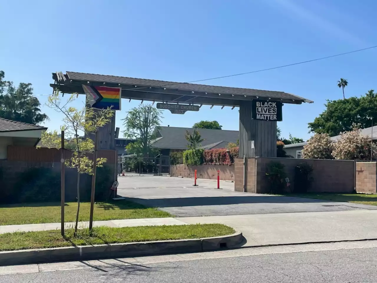 Rainbow flag at California Buddhist Temple burned