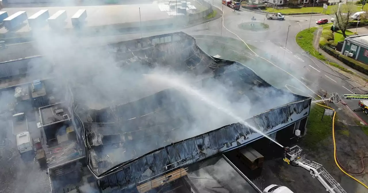 Dramatic pictures show scale of Corby blaze as it engulfed industrial building