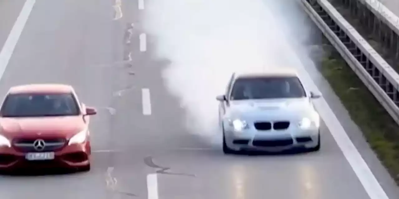 Watch This BMW M3 Grenade While Flat-Out on a Highway