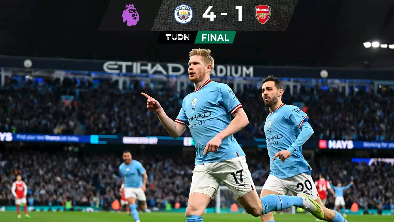 Manchester City golea al Arsenal y apunta a ganar la Premier League