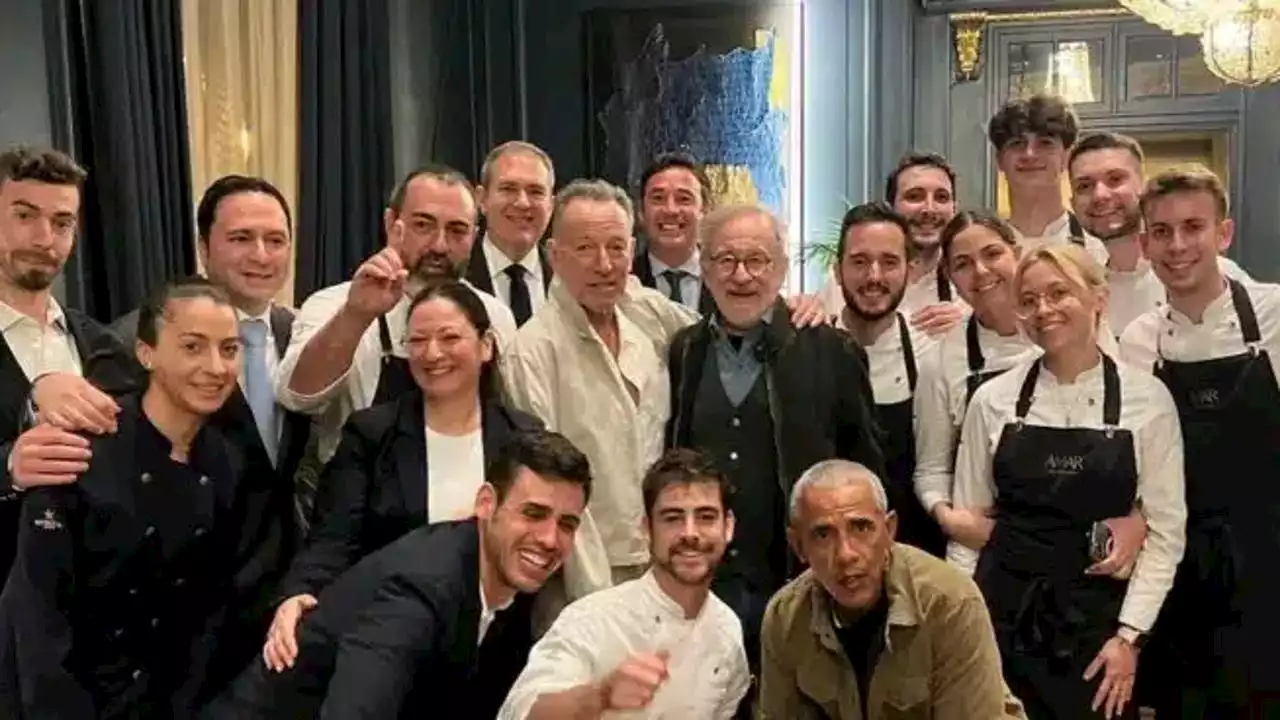 Obama, Springsteen y Spielberg cenan en el restaurante Amar de Barcelona: así fue la velada