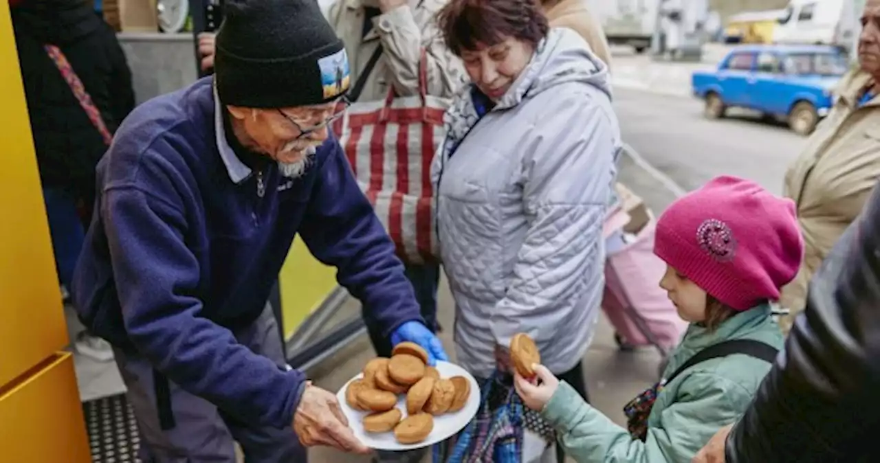 Elderly Japanese man opens free cafe in Ukraine's Kharkiv