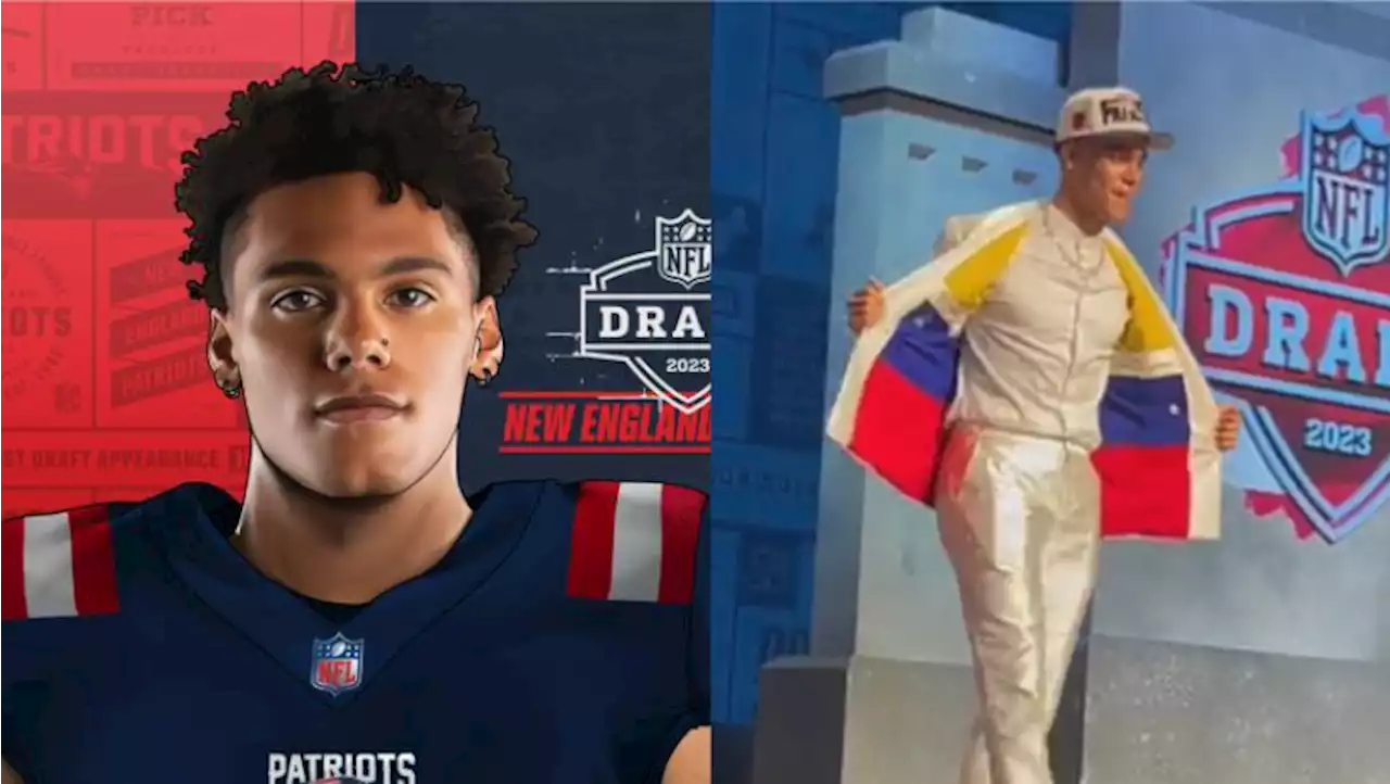 Christian González lució orgulloso la bandera de Colombia en el Draft de la NFL