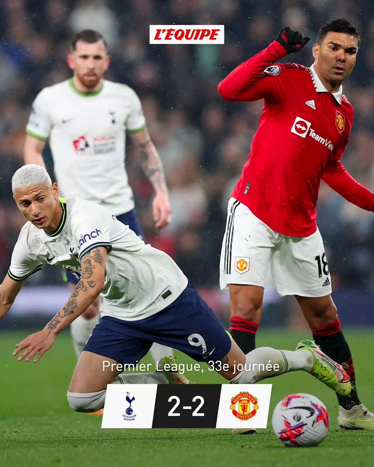 Tottenham 2-2 Manchester United, Premier League : résumé du match (27/04/2023)