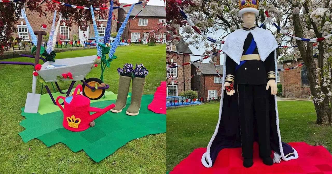 Crocheted King Charles turns up in Harry Styles' hometown ahead of Coronation