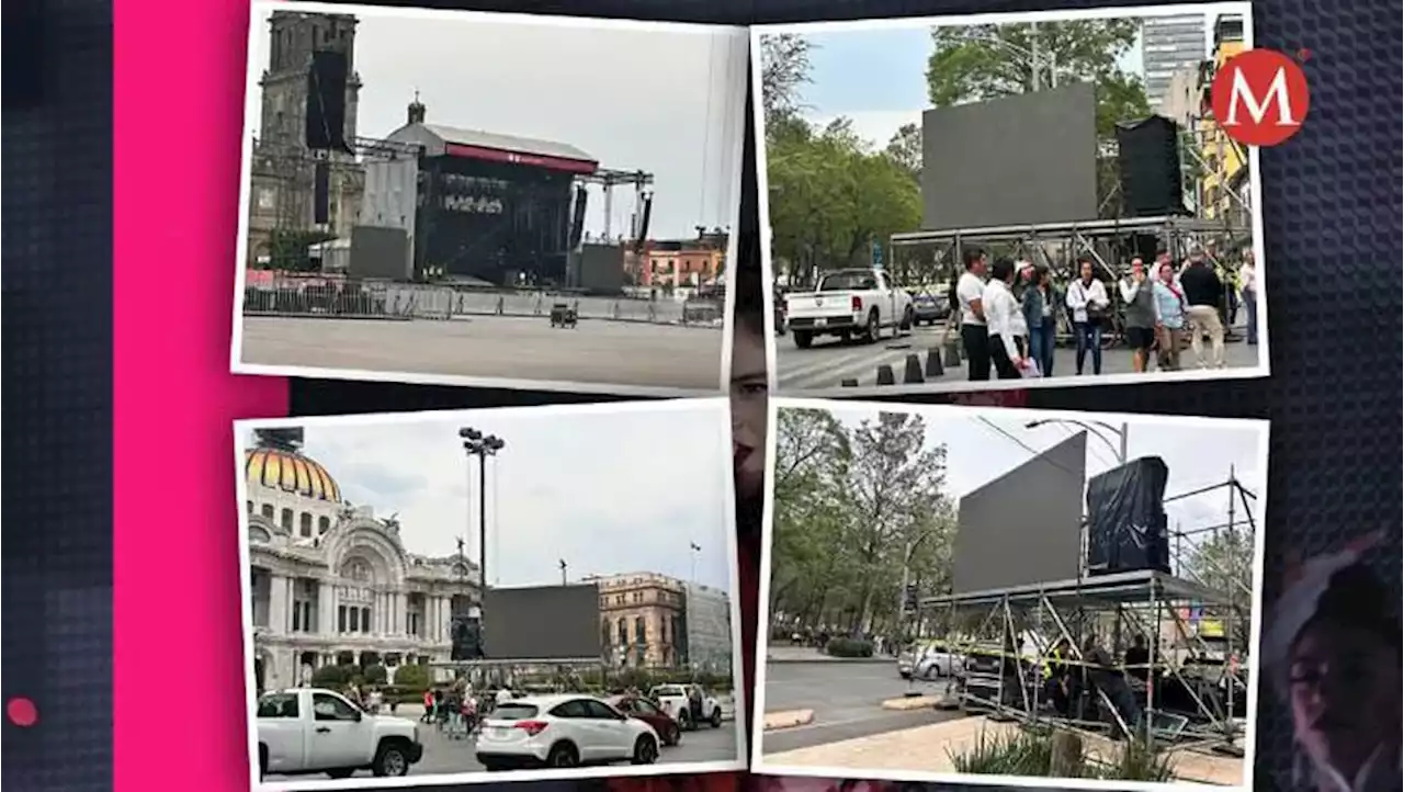 Distribución de pantallas gigantes para ver concierto de Rosalía