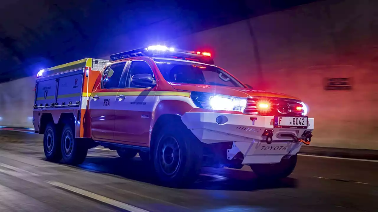 Toyota 6x6 Fire Truck Blasts EVs Apart With Water Cannon