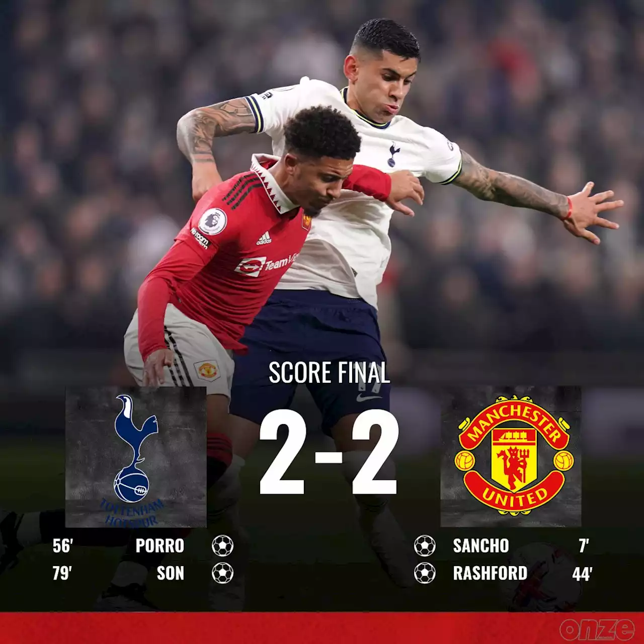 🚨 Tottenham - Manchester United : menés de deux buts, les Spurs accrochent les Red Devils !