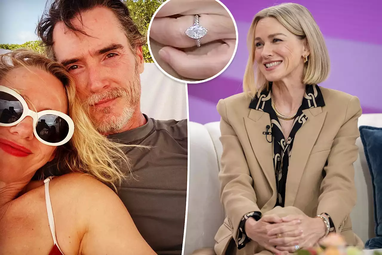 Naomi Watts reacts to Billy Crudup engagement rumors while sporting massive ring