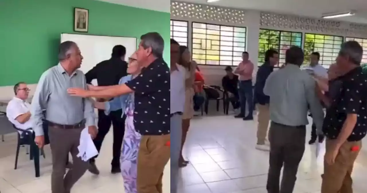 [Video] Dos concejales de Bucaramanga casi se van a los golpes frente a estudiantes de un colegio - Pulzo