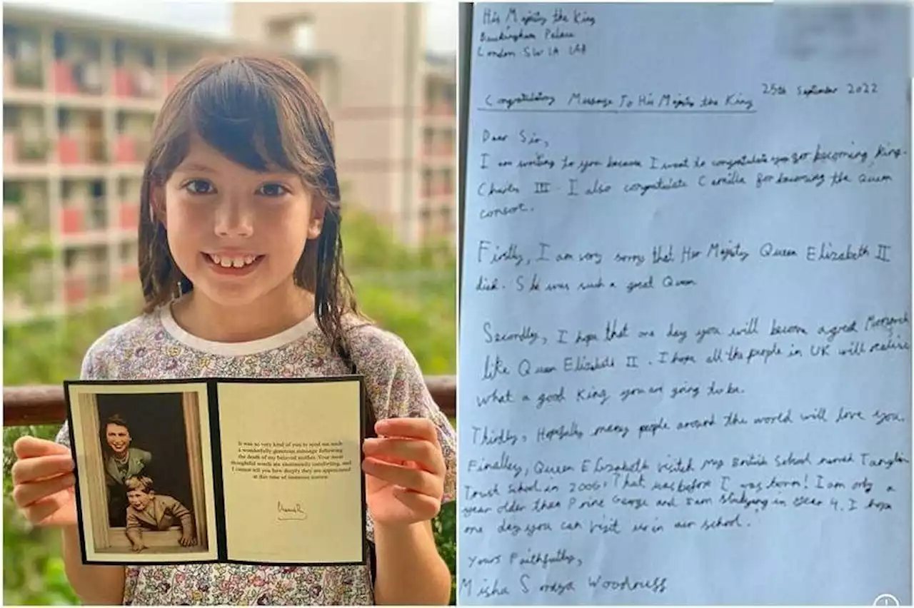 8-year-old girl in Singapore overjoyed after getting signed card from King Charles