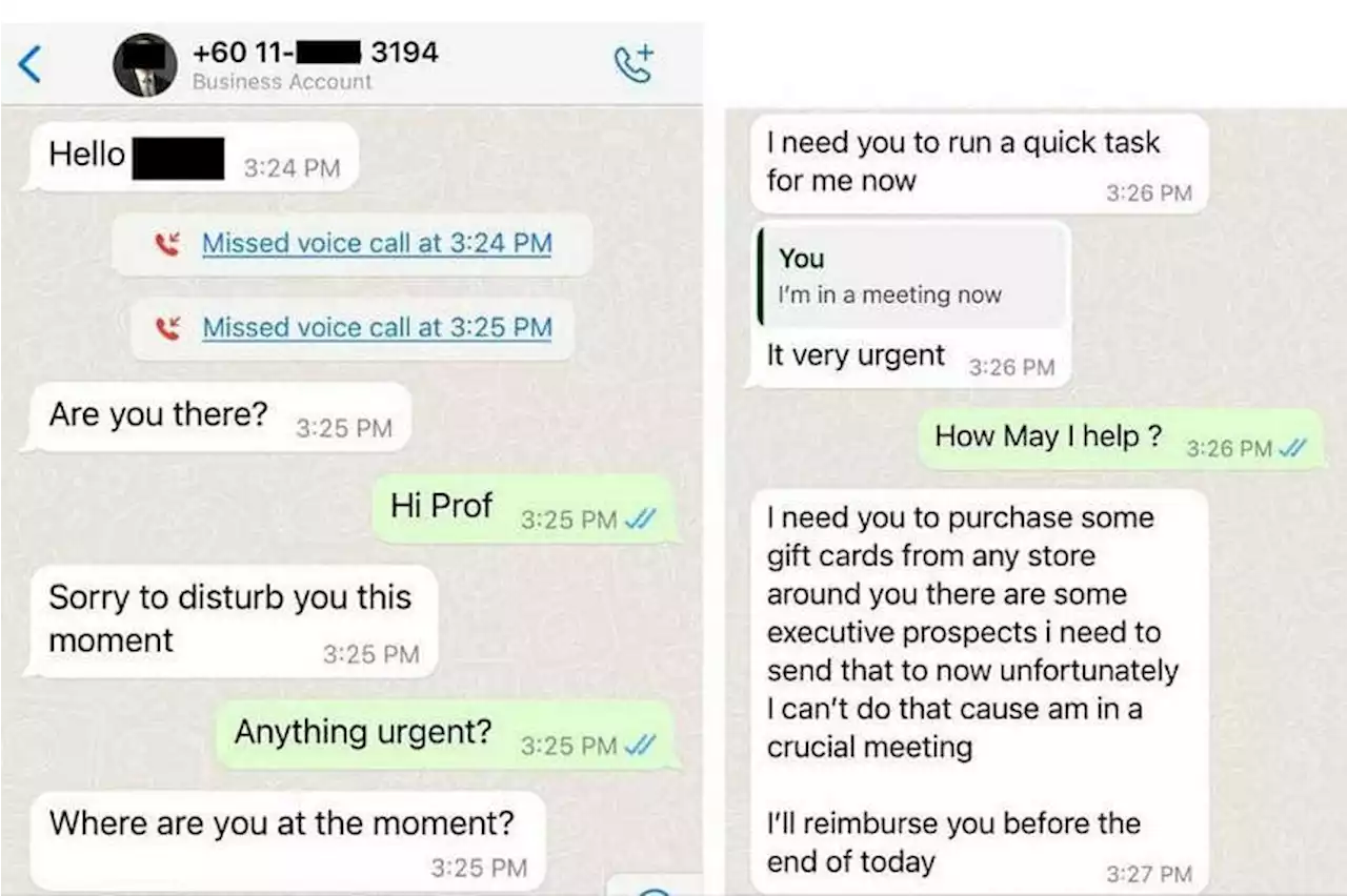 SGH warns of WhatsApp messages impersonating senior management in ‘gift card purchase’ scam