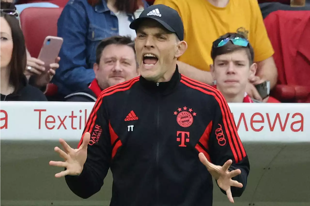 Former Chelsea manager Thomas Tuchel snaps in Bayern Munich training as he breaks equipment