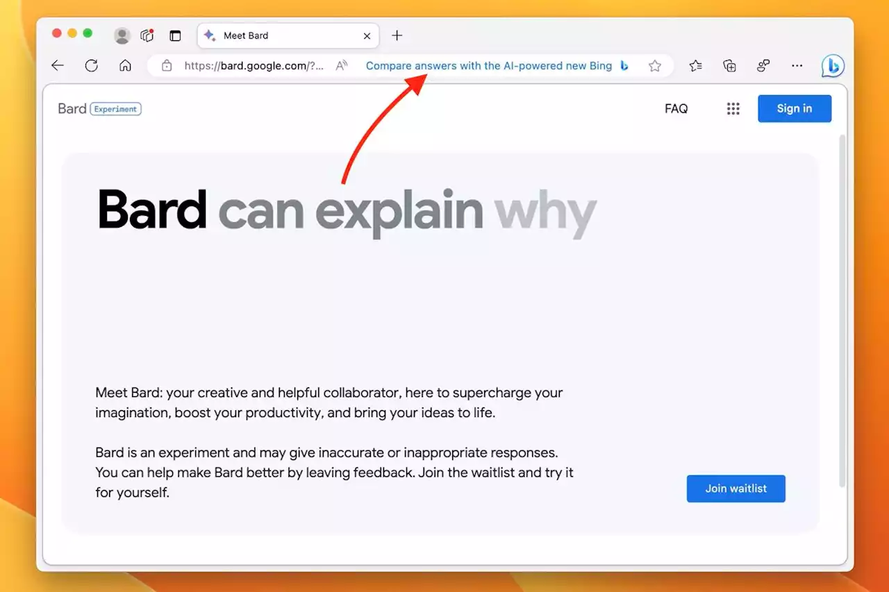 Microsoft Edge users who use Google Bard get a bonus annoying Bing ad