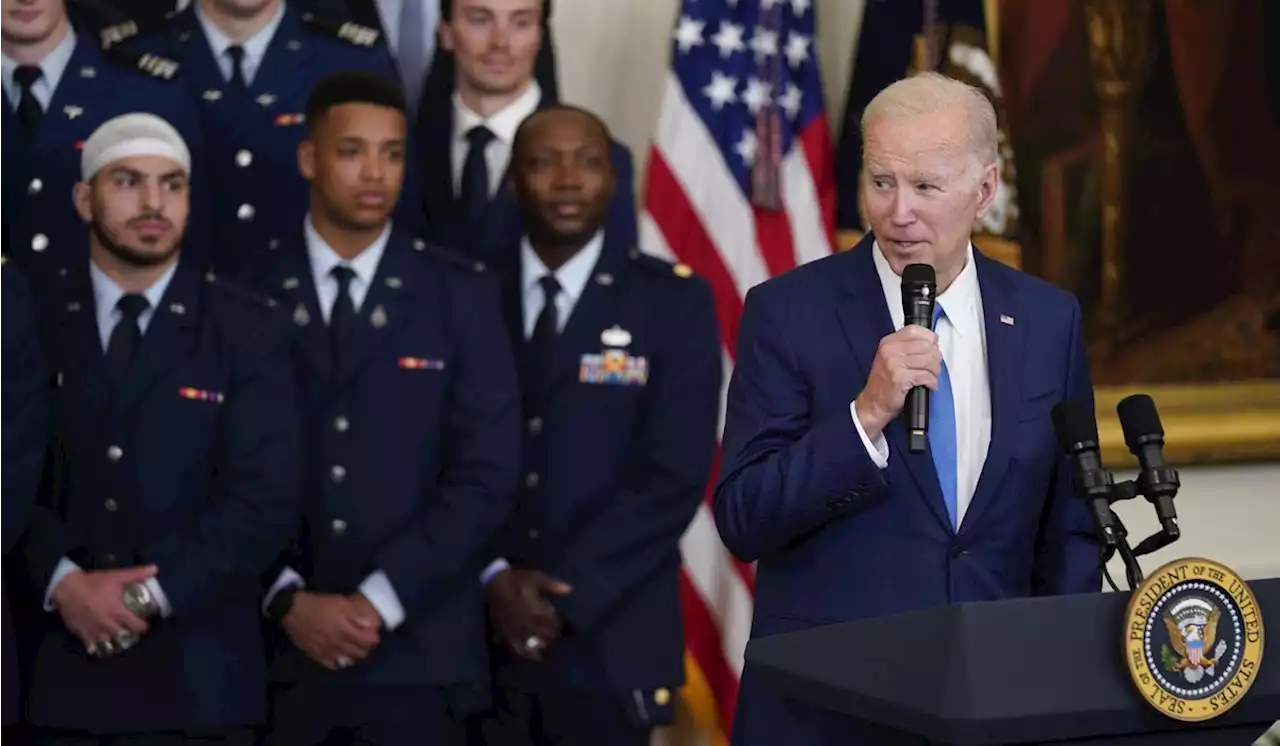 Biden awards football trophy to Air Force Academy