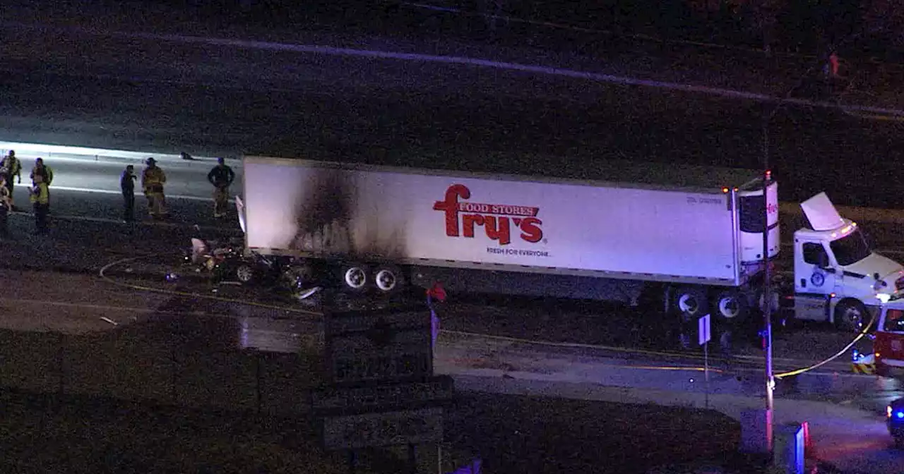 One dead after car crashes into back of semi-truck near 83rd Ave and Buckeye Rd