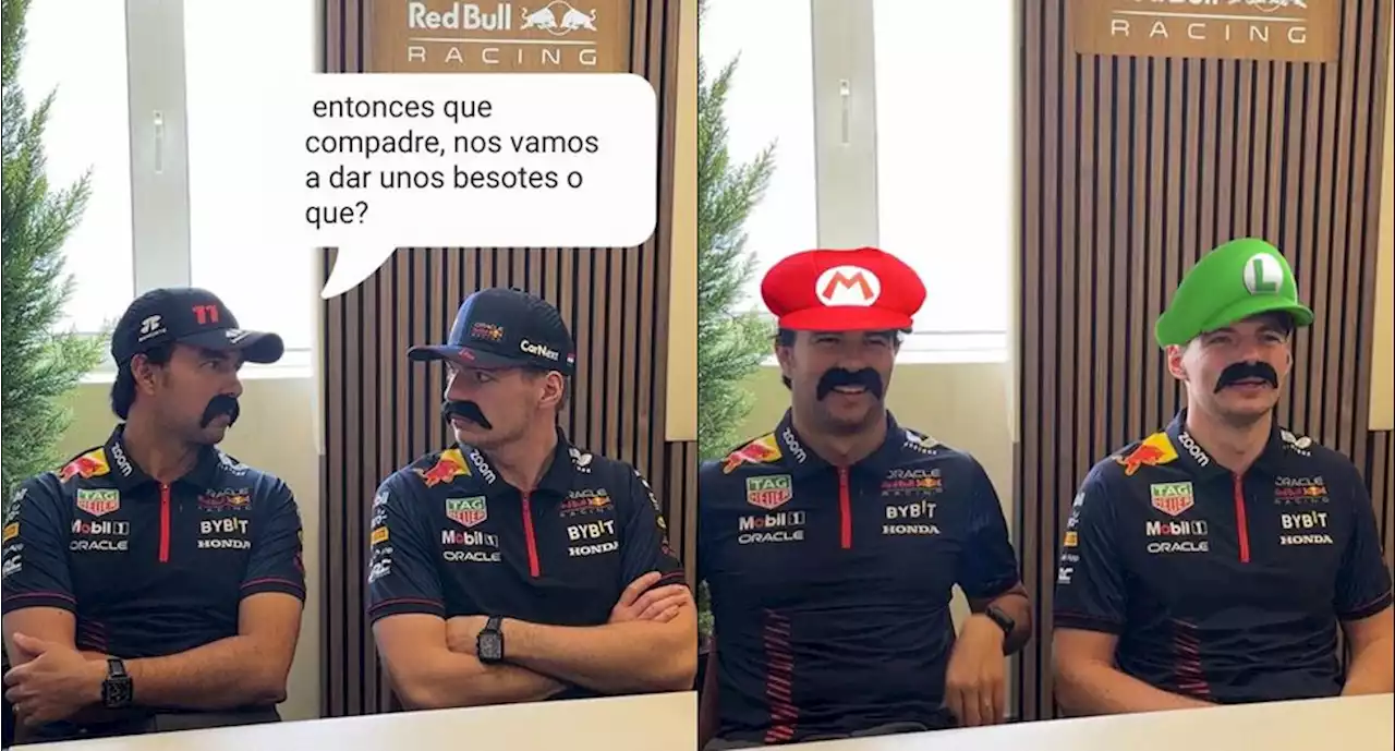 Checo Pérez y Max Verstappen son víctimas de los memes tras aparecer con bigotes abundantes