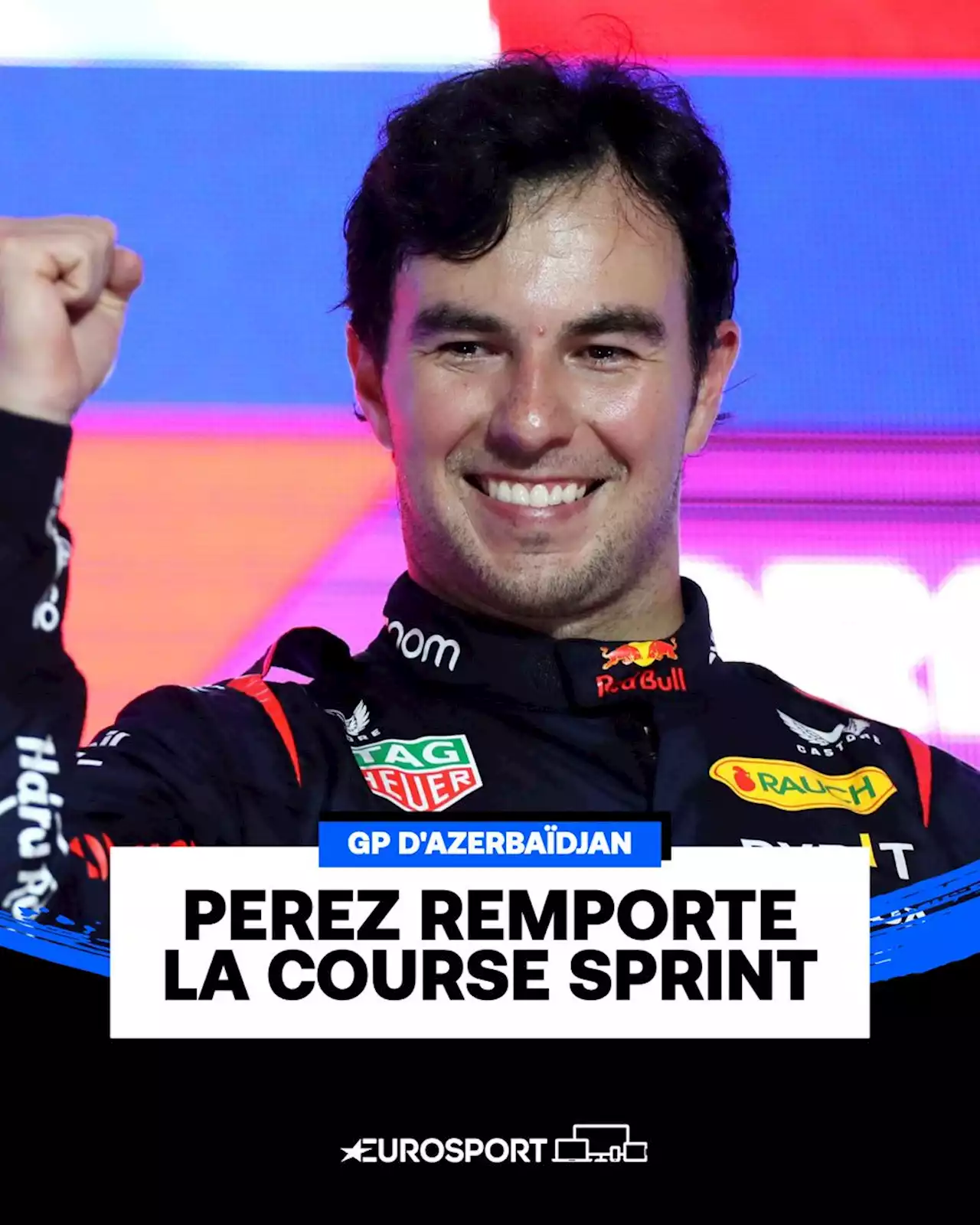 GP Azerbaïdjan - Sergio Perez (Red Bull) remporte la course sprint devant Charles Leclerc (Ferrari)