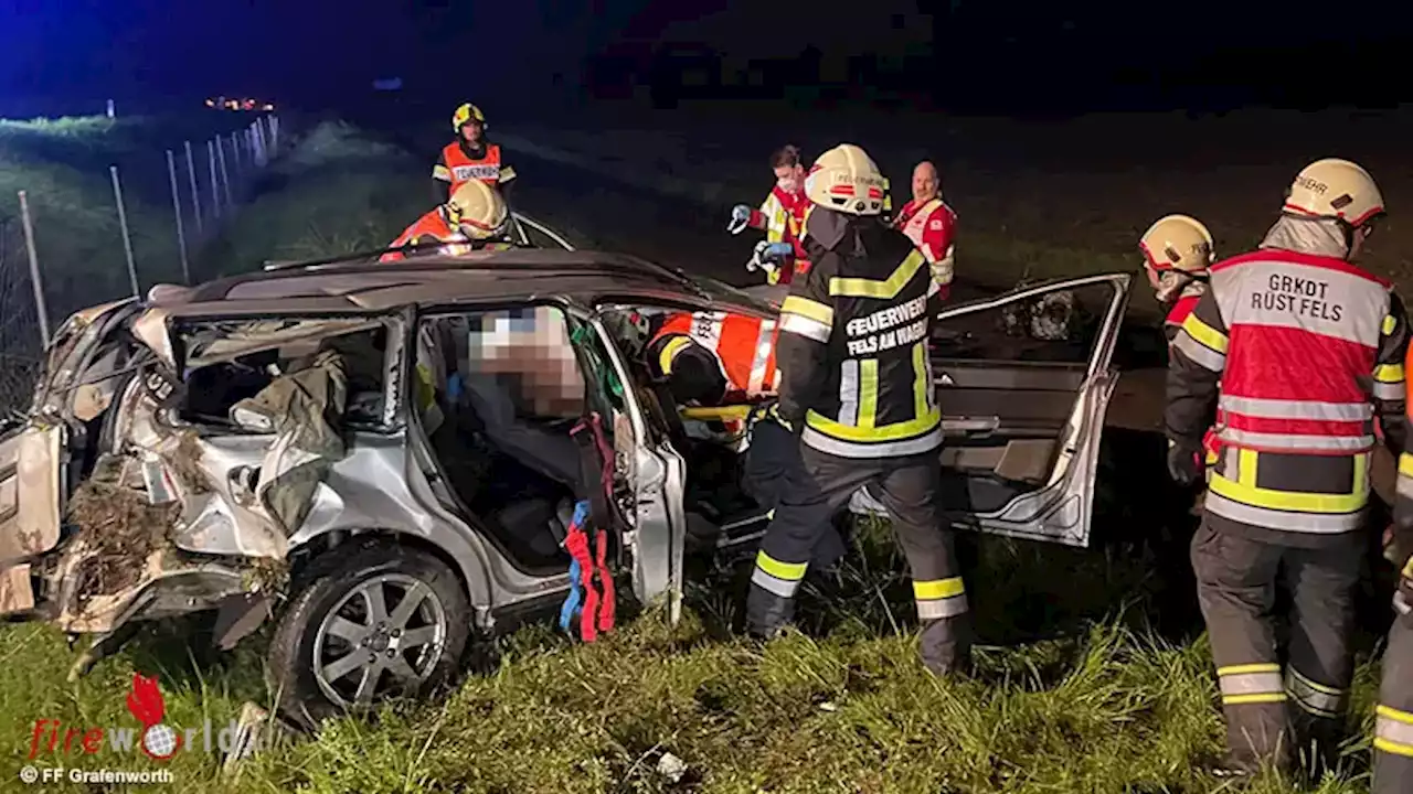 Nö: Auto bei Kollision auf S5 bei Grafenwörth über Böschung geschleudert → Personenrettung