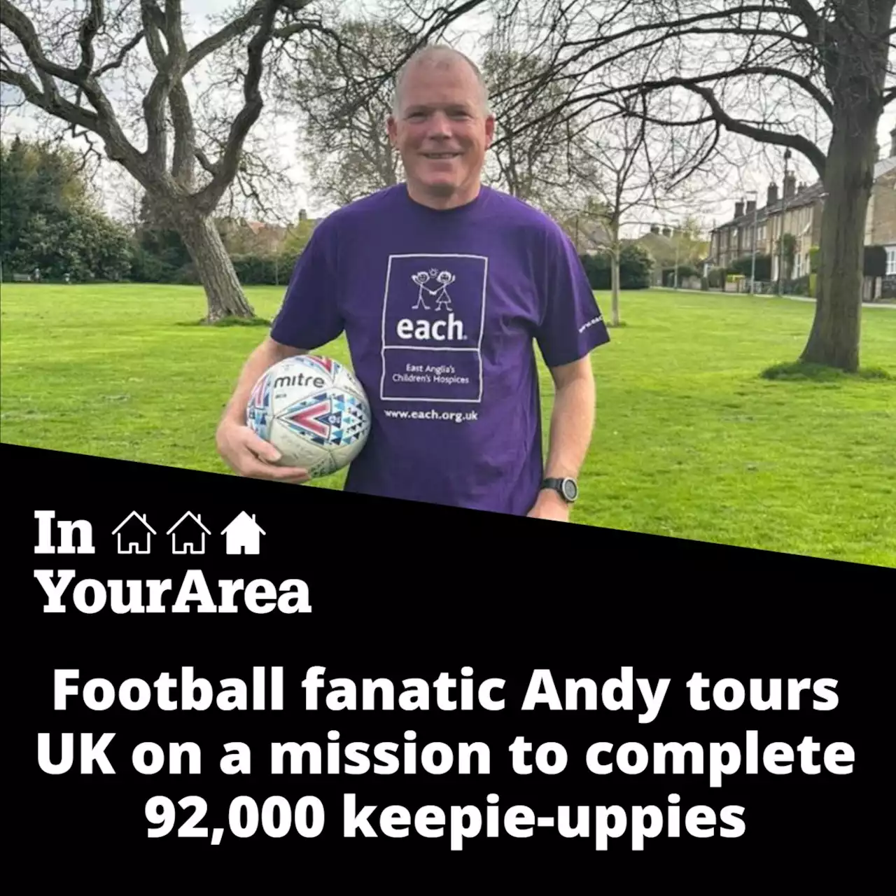 Football fan embarks on keepie-uppie challenge for hospice care