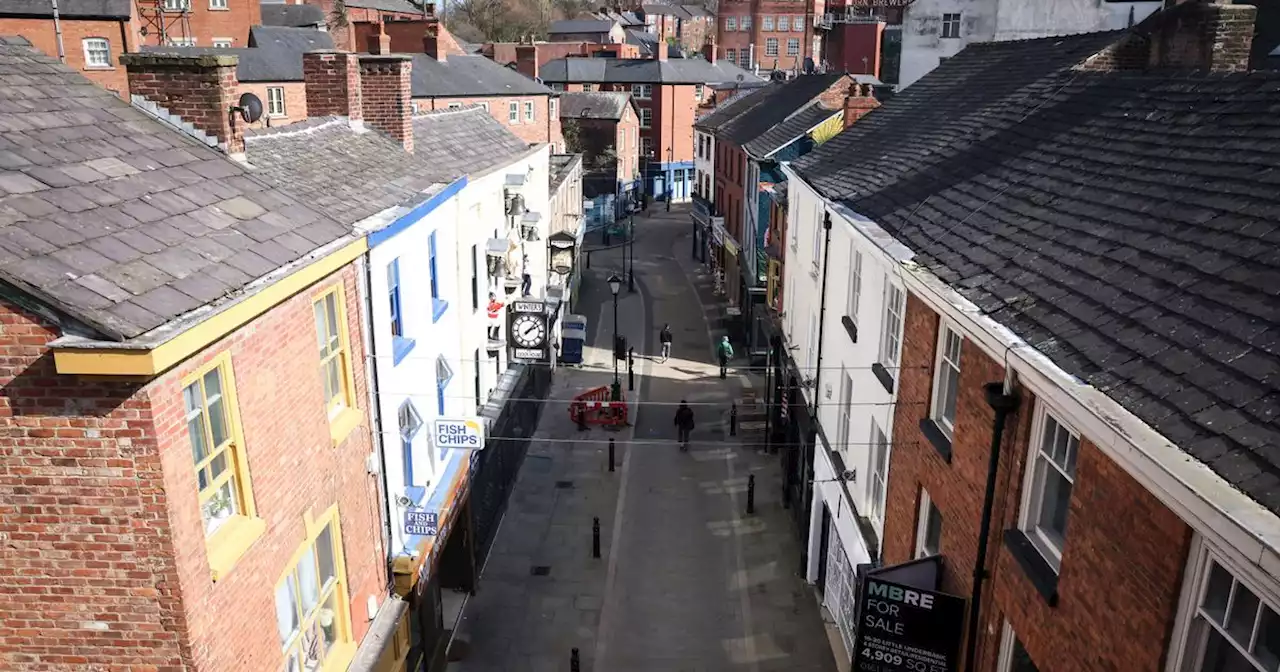 Cobbled street in Greater Manchester is lined with gorgeous terraces