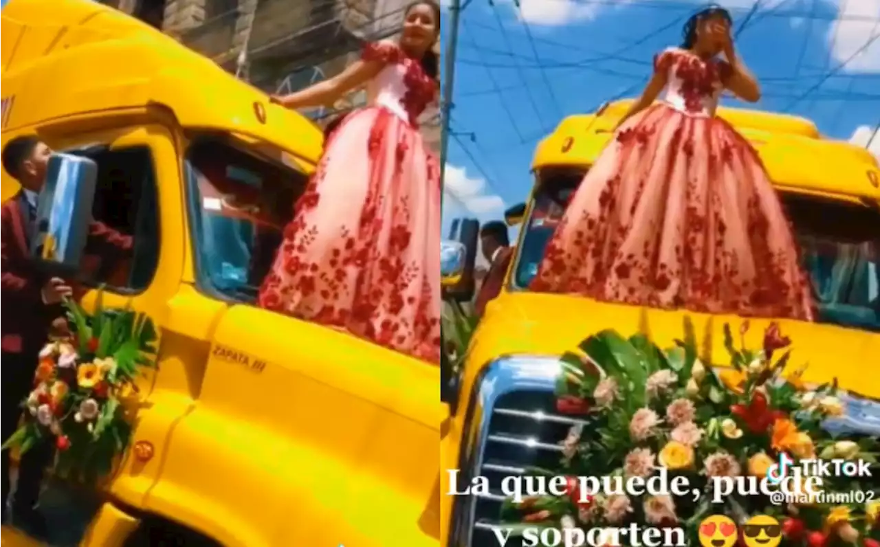 Quinceañera de Edomex llega en tráiler a misa y se viraliza