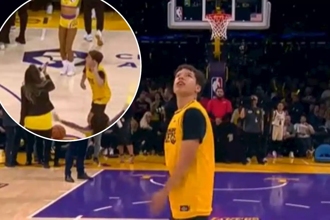 ‘Born ready’: Lakers fan misses shot after wasting time in mid-game contest