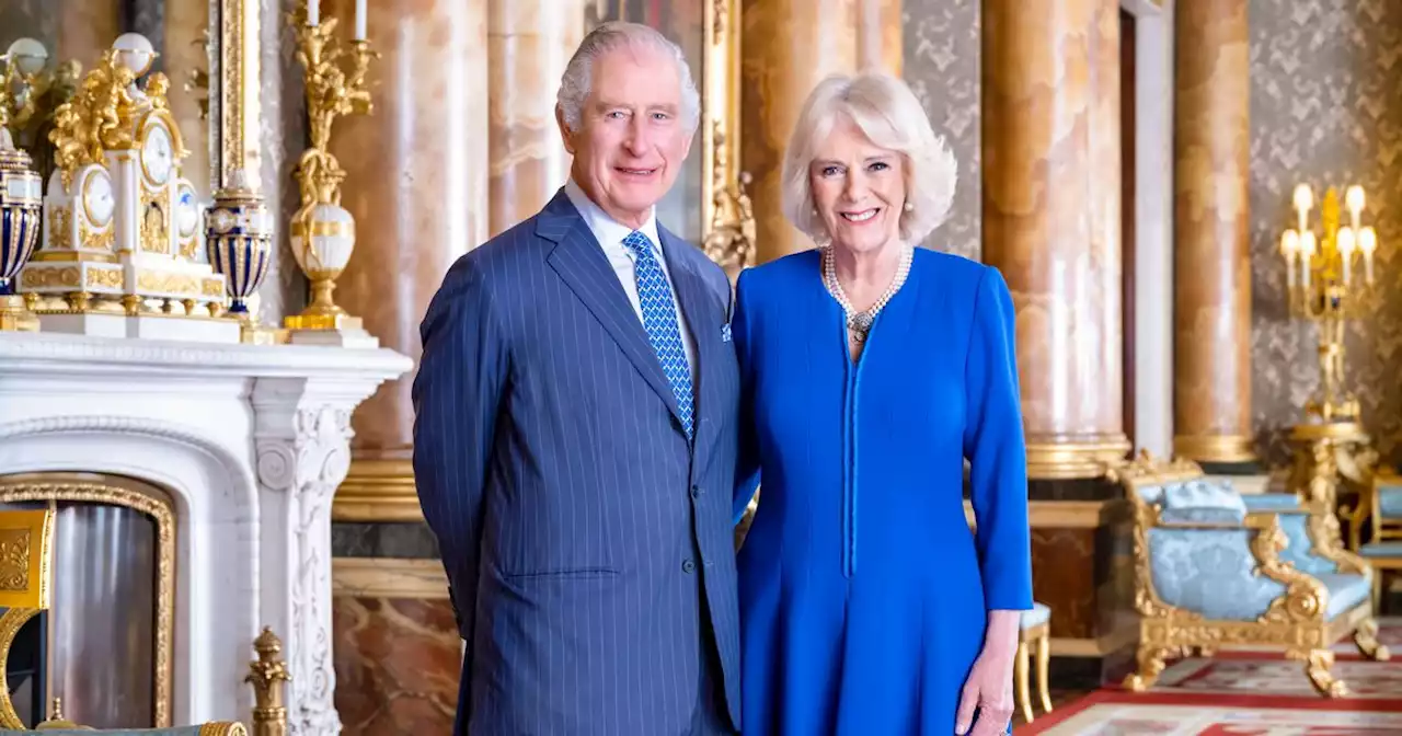 Charles and Camilla beam in blue for new portraits ahead of Coronation