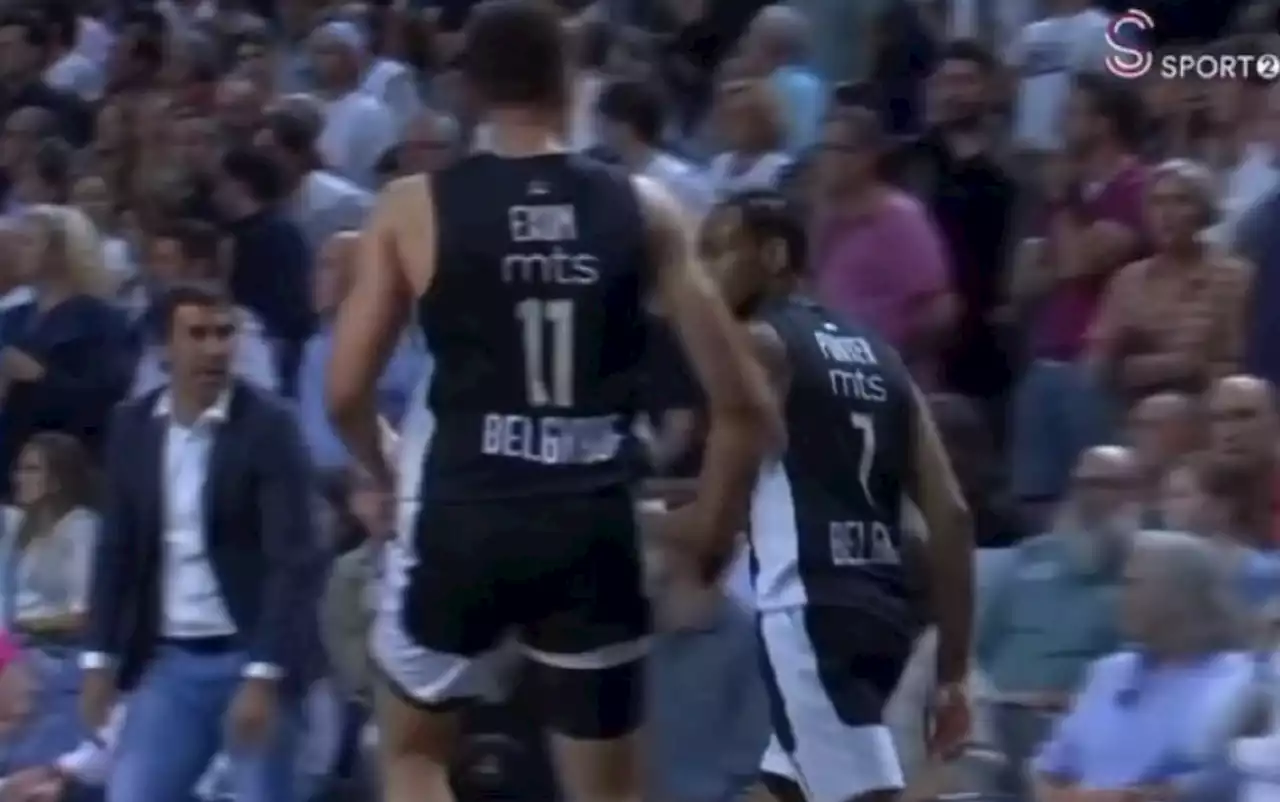 Real Madrid legend gets in face of basketball player during mass brawl