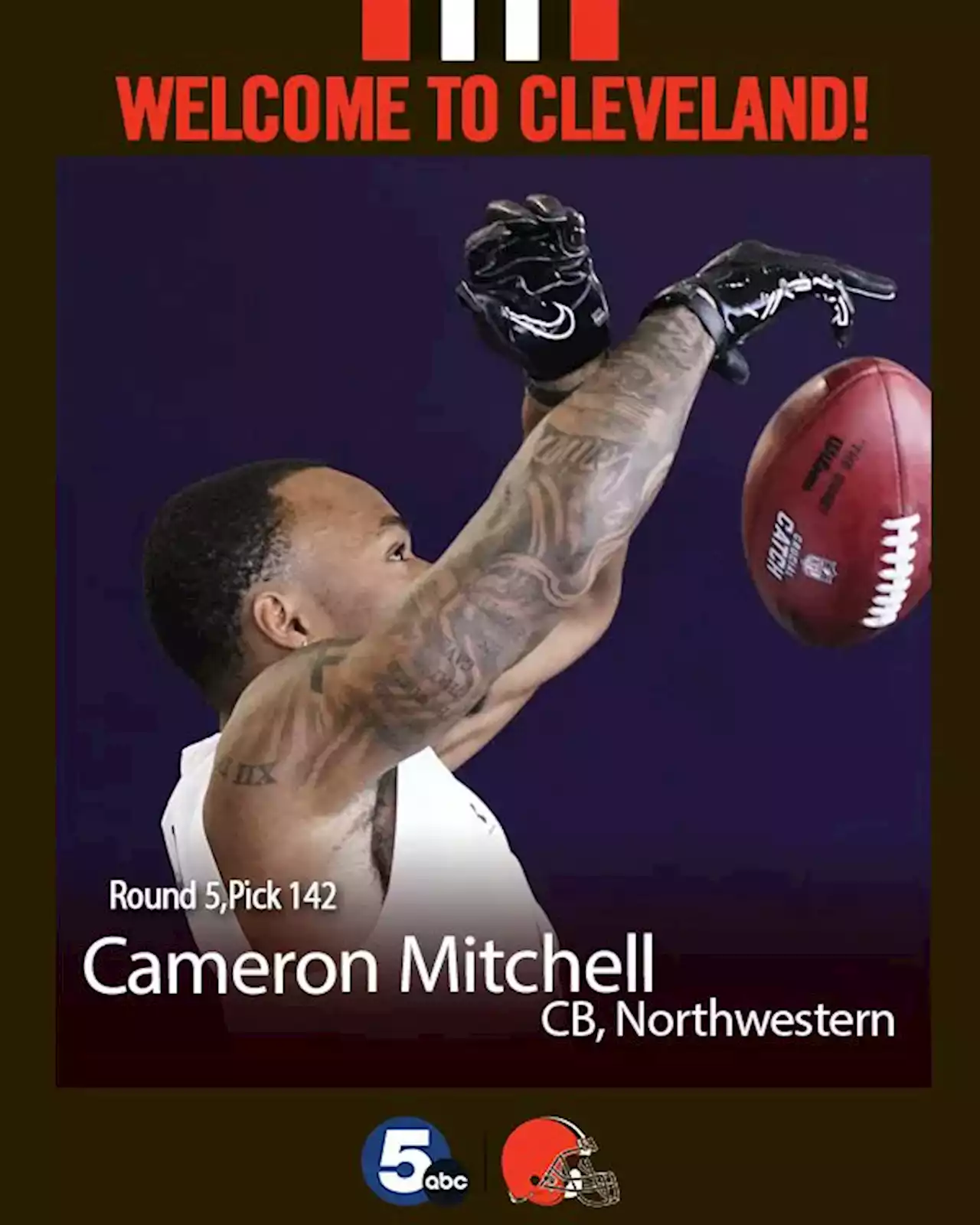 Cleveland Browns select cornerback Cameron Mitchell with No. 142 overall pick in 2023 NFL Draft