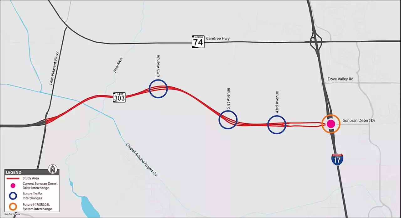 Nightly lane restrictions on Loop 303, between I-17 and 51st Avenue, April 3-5