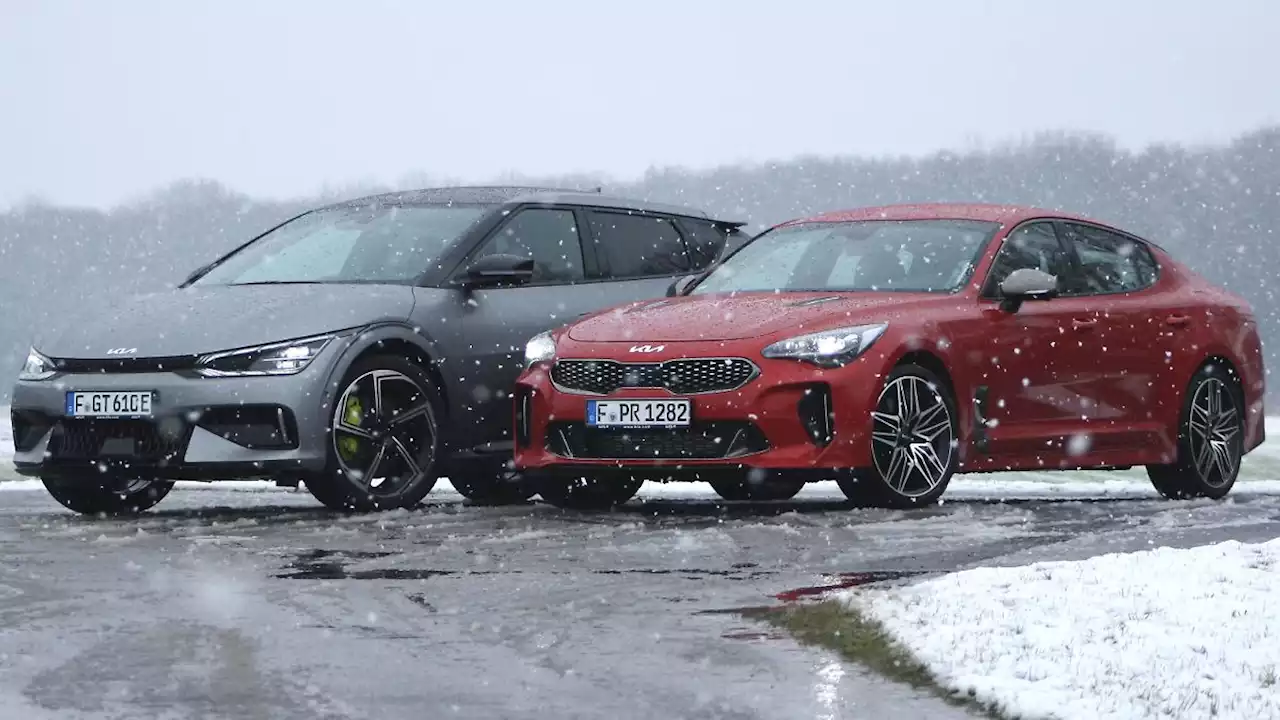 Kia Stinger versus Kia EV6 GT im Test