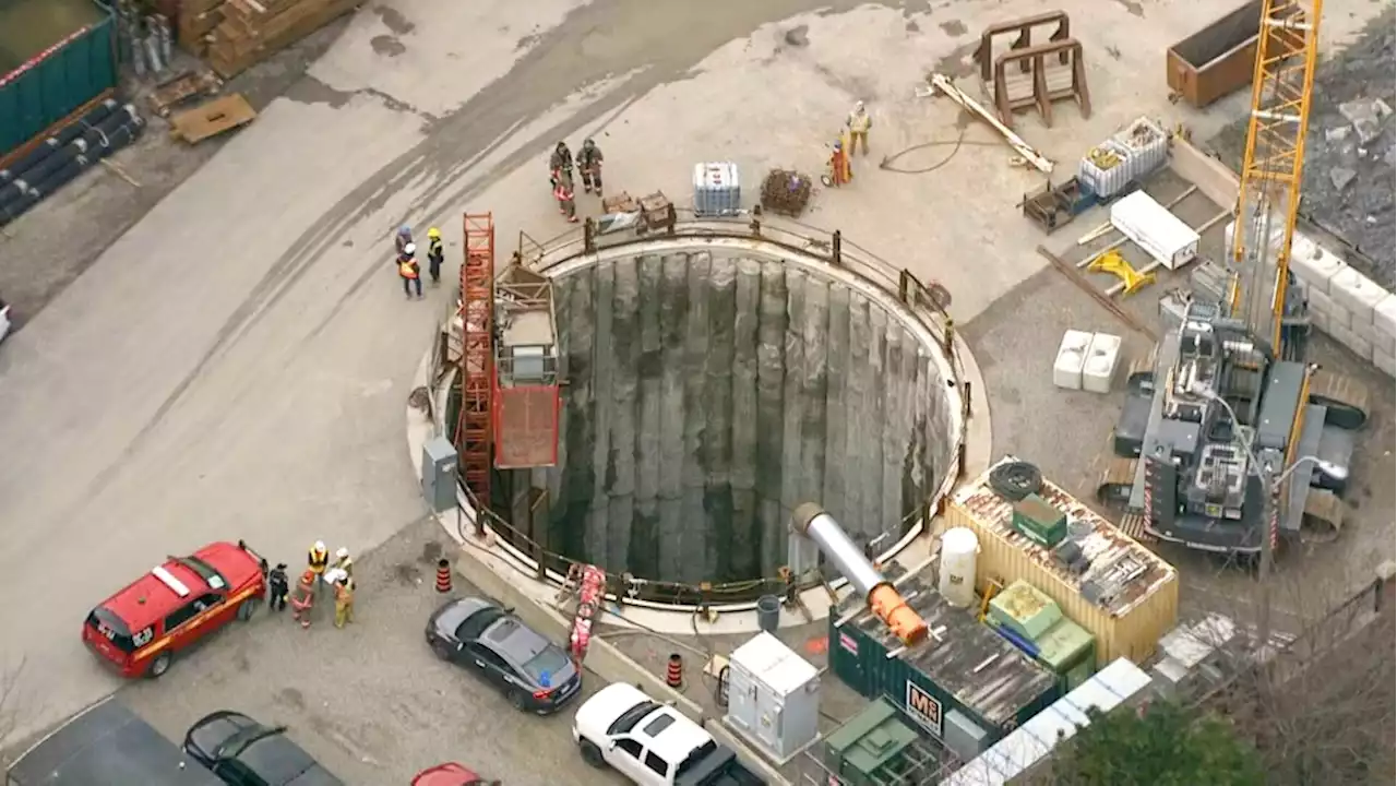 Man in life-threatening condition after being trapped at Toronto construction site