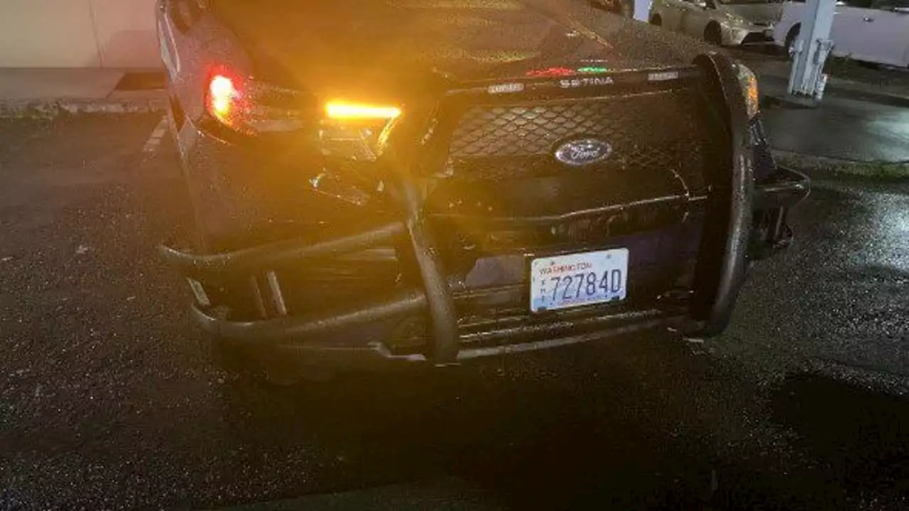 Seattle PD patrol vehicles rammed as officers try to recover stolen cars