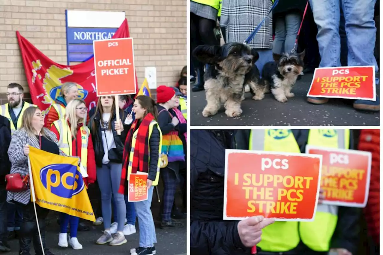 Passport Office staff picket at Glasgow office as five-week strikes kick off