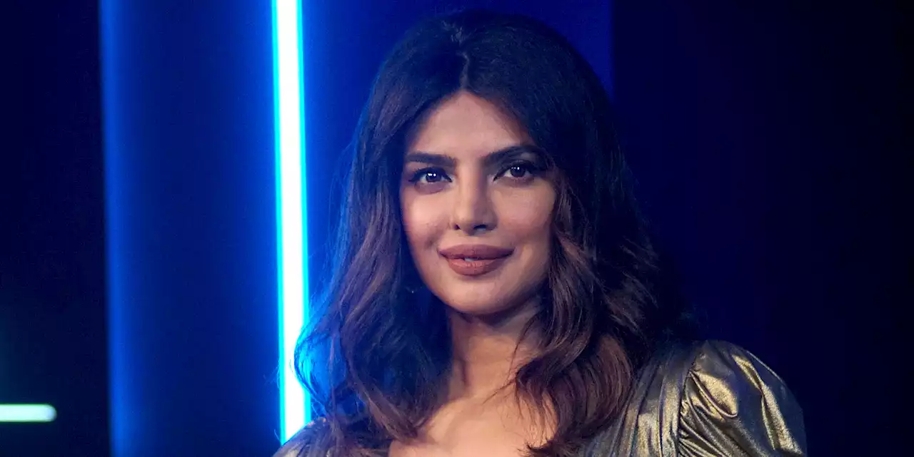 Priyanka Chopra's Metallic Gold Gown Has a Plunging V-Neckline